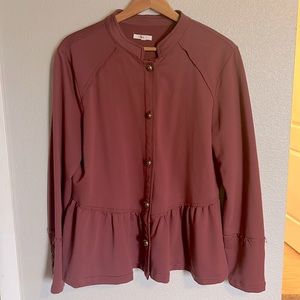 Maurice’s L knit Rust Peplum Military jacket